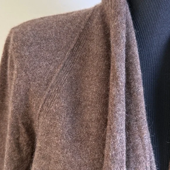 Tahari Cashmere Drape Front Cardigan in Rich Brown Sz XL NWT - Picture 2 of 7
